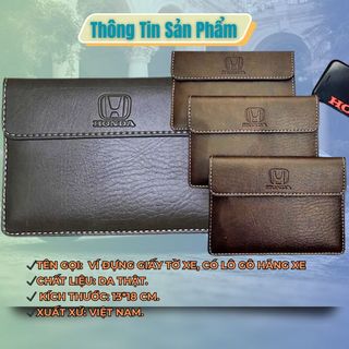 Ví đựng giấy tờ xe đăng kiểm có in logo hãng chất da cao cấp nhiều ngăn tiện lợi