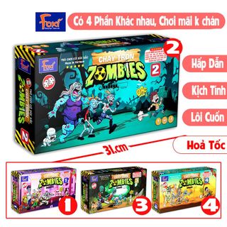 Combo 4 bộ Chạy Trốn Zombie-Foxi-Boardgame kịch tính-tặng bộ thẻ mở rộng zombie 63 lá-chơi bao phê