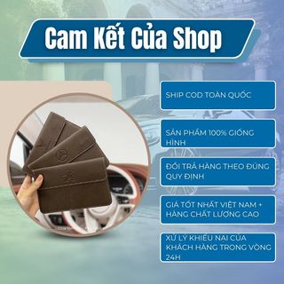 Ví đựng giấy tờ xe đăng kiểm có in logo hãng chất da cao cấp nhiều ngăn tiện lợi