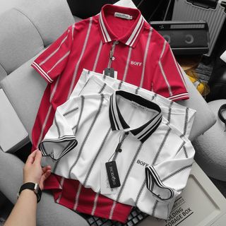 Áo thun nam cổ trụ in họa tiết - Polo Boff - Size 50-95kg