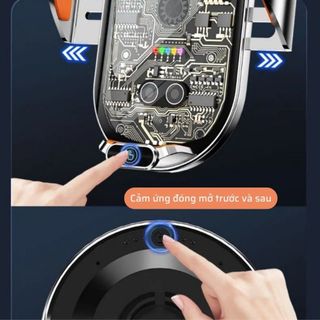 Giá Đỡ Điện Thoại Trên Ô Tô C13 Kiêm Sạc Không Dây Thiết Kế Trong Suốt Có Đèn LED Hàng Cao Cấp [Loại 1]- Kim Huệ Yêu Xe