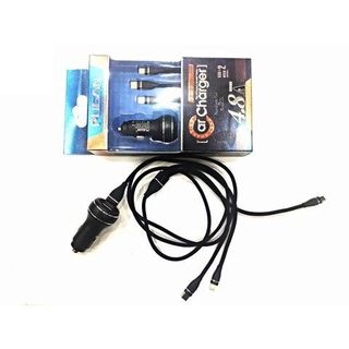 Tẩu Sạc Nhanh Pugan 10A và 4.8A 6A Kèm Dây Sạc 3 Đầu Cho Các Loại Điện Thoại Dùng Trên Ô Tô Kim Huệ - Yêu Xe