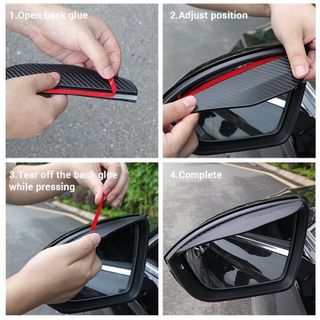 Bộ 2 miếng dán vè che mưa gương chiếu hậu Logo hãng xe- vè che mưa chống nước hiệu quả- Kim Huệ Yêu Xe