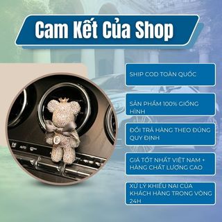 Sáp Thơm Cài Cửa Gió Ô Tô Gấu Popobe Đính Đá Bản Siêu Cấp trang trí nội thất xe trở nên lung linh Kim Huệ - Yêu Xe