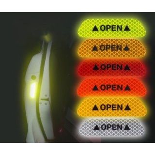 Tem open cảnh báo va chạm - 4 miếng dán phản quang ở cánh cửa ô tô các loại xe hơi- Kim Huệ Yêu Xe