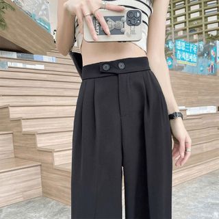 05 - QUẦN ỐNG SUÔNG RỘNG CẠP CAO VẢI RUBY CAO CẤP COTONFIO HACK DÁNG CHO NỮ PHONG CÁCH CÔNG SỞ M61- THANH LOAN SHOP