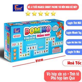 Boardgame Domino mầm non-Đồ dùng sinh hoạt Foxi-thẻ glenndoman thông minh giá sỉ