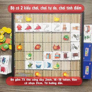 Boardgame Domino mầm non-Đồ dùng sinh hoạt Foxi-thẻ glenndoman thông minh