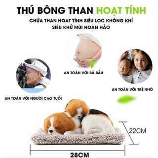 (có phát tiếng kêu) Thú bông lõi than hoạt tính khử mùi, lọc không khí trang trí taplo ô tô, xe hơi, bàn làm việc