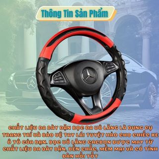 Bọc vô lăng Carbon, chống trơn, chống trượt - Đủ xe - Luxury Car size 36cm, 38cm - Kim Huệ - Yêu Xe