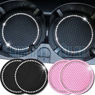 Miếng lót cốc chống trượt trên ô tô Full đá sang chảnh - cách nhiệt trang trí xe hơi- Kim Huệ Yêu Xe
