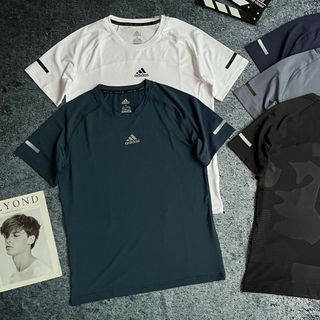 Áo nam dập nhiệt sau thun mịn đẹp mới Phom chất chuẩn đẹp Size m.l.xl.xxl Ri 2222 Tách nửa ri được, áo thể thao nam