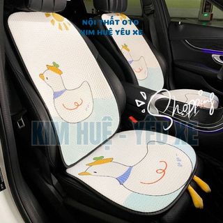 Bộ Lót Ghế Tản Nhiệt Trên Xe Ô Tô Kèm Gối Tựa Hình Con Vịt Duck Dễ Thương, Lót Ghế Trang Trí Ô Tô Cao Cấp