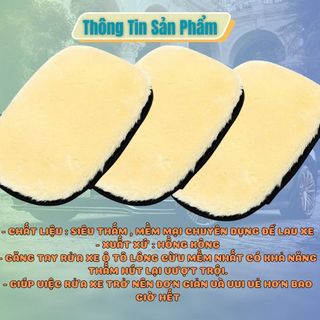 Găng Tay Rửa Xe Lông Cừu Lông Siêu Mịn Rửa Xe Siêu Sạch - Kim Huệ Yêu Xe