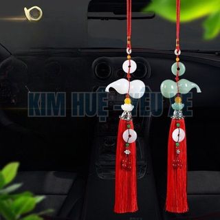 Khánh Hồ Lô Treo Gương Xe Ô Tô - Dây Tua Rua Đỏ Mang Lại May Mắn Tài Lộc Cho Chủ Xe -Kim huệ Yêu