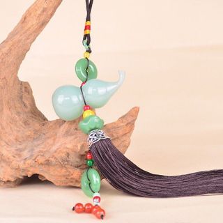 Khánh Hồ Lô Treo Gương Xe Ô Tô - Dây Tua Rua Đỏ Mang Lại May Mắn Tài Lộc Cho Chủ Xe -Kim huệ Yêu