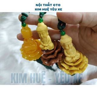 Dây khánh treo xe ô tô tượng phật bà quan âm và thích ca ngồi đài sen, khánh treo xe ô tô trang trí xe hơi
