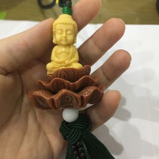 Dây khánh treo xe ô tô tượng phật bà quan âm và thích ca ngồi đài sen, khánh treo xe ô tô trang trí xe hơi