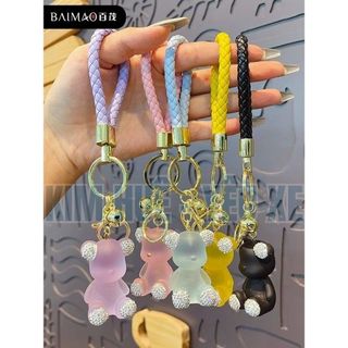 Móc Khóa Gấu Berick Pha Lê Trong Suốt Tai Đính Đá Hoạt Hình Dễ Thương Treo Móc Khóa Túi Sách- Kim Huệ Yêu Xe