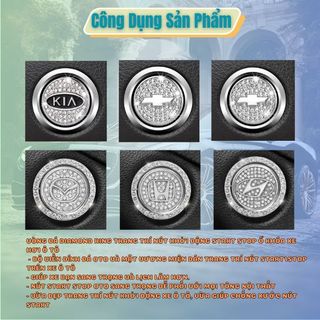 Vòng tròn đính đá trang trí nút khởi động xe hơi Start Stop cực sang trọng (mua 1 tặng 1)