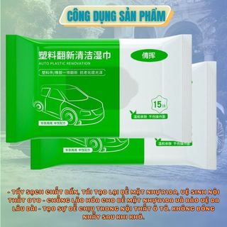 Khăn ướt vệ sinh nội thất ô tô,xe máy tiện dụng - Giấy ướt phục hồi ,tái tạo nội thất sáng bóng Kim Huệ - Yêu Xe