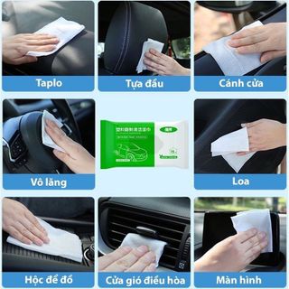 Khăn ướt vệ sinh nội thất ô tô,xe máy tiện dụng - Giấy ướt phục hồi ,tái tạo nội thất sáng bóng Kim Huệ - Yêu Xe