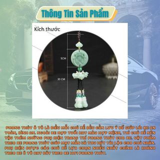 Mặt dây chuyền, ngọc bội, khánh treo xe phong thủy (màu xanh đậm) - Khánh Quan Âm - Di Lặc - Mộc Lan phụ kiện xế yêu