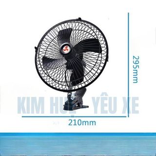 Quạt 12v, 24v kẹp trên ô tô, xe hơi, xe tải có lồng sắt cao cấp kẹp bình ắc quy thiết kế nhỏ gọn Kim Huệ - Yêu Xe