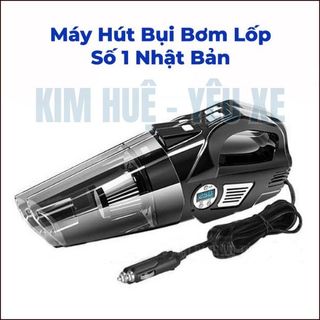 Máy Hút Bụi Ô Tô - Máy Bơm Lốp Ô Tô Đa Năng 4 Trong 1 - Hút Bụi, Bơm Lốp, Đo Áp Suất Lốp, Đèn Pin Chiếu Kim Huệ - Yêu Xe