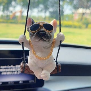 Khánh Treo Gương Thú Cưng,Chú Chó,Mèo Đu Xích Đu Đáng Yêu Trang Trí Xe Hơi Treo Gương Chiếu Hậu- Kim Huệ Yêu Xe