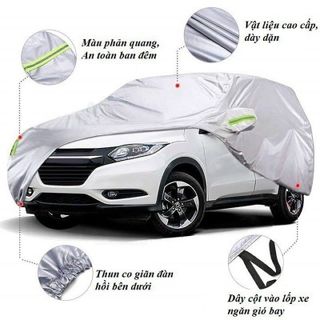 ( đủ các loại xe) Bạt Phủ Xe Ô Tô Chống Nắng, Chống Mưa, Bảo Vệ Xe Vải Dù OXFORD Cao cấp