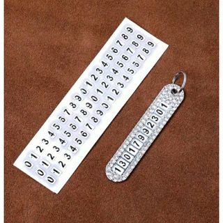 Móc Khóa Mặt Hình Bảng Chữ Số Ghi Chú Số Điện Thoại Chống Thất Lại Đính Đá Lấp Lánh Trang Trí Ví Tiền Chìa Khóa Xe Hơi