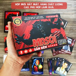 Board game bài Ma Sói Săn Đêm việt hóa Foxi-Werewoft-80 lá-78 lá tặng 2 thẻ mở rộng-thẻ in sắc nét-siêu dày