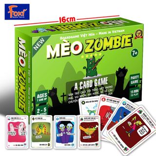 Bài Mèo Zombie Foxi-boardgame Việt Hóa-Mèo nổ-Mèo Boom-Exploding Zombie Kittens Board Game hay [hộp màu xanh bơ)
