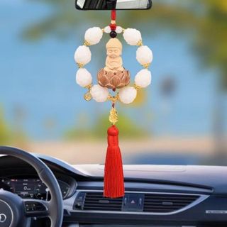 Khánh Phật Thích Ca Bình An Treo Xe - Khánh Treo Bát Liên Hoa Bồ Đề Lá Sen Thu Hút Tài Lộc May Mắn Cho Chủ Xe
