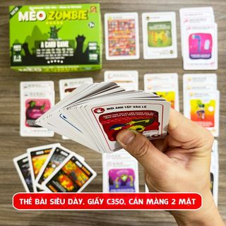 Bài Mèo Zombie Foxi-boardgame Việt Hóa-Mèo nổ-Mèo Boom-Exploding Zombie Kittens Board Game hay [hộp màu xanh bơ)