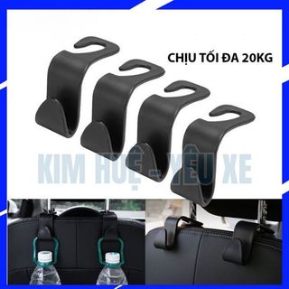 Móc chữ S treo đồ ghế sau ô tô tiện lợi in hình logo các hãng xe chất liệu nhựa ABS cao cấp Kim Huệ - Yêu Xe