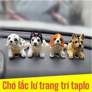 Chó Lắc Lư Trang Trí Taplo, Bàn Làm Việc, Làm Đồ Chơi Cho Bé Chất Liệu Nhựa Bọc Vải Nhung Siêu An Toàn- Kim Huệ Yêu Xe