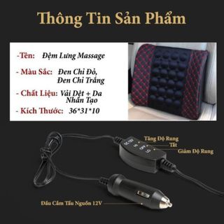 Gối tựa lưng, đệm lưng massage trên xe ô tô , xe hơi - ghế văn phòng chống đau mỏi lưng Kim Huệ - Yêu Xe