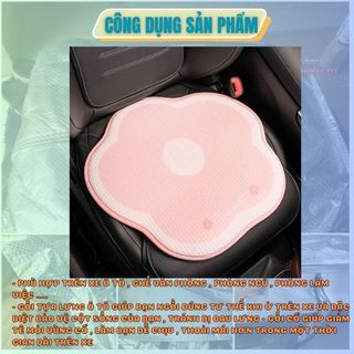 Bộ lót ghế tản nhiệt hoạt hình thỏ hồng dễ thương - Bộ gối tựa cao cấp cho mùa thu đông 2024