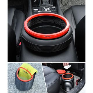 (BẢN CÓ NẮP) Thùng Rác Co Giãn Mini Để Trên Ô Tô – Dung Tích 4L- Kim Huệ Yêu Xe