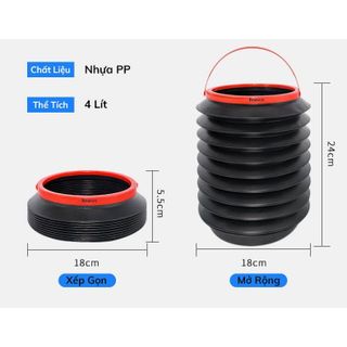 (BẢN CÓ NẮP) Thùng Rác Co Giãn Mini Để Trên Ô Tô – Dung Tích 4L- Kim Huệ Yêu Xe