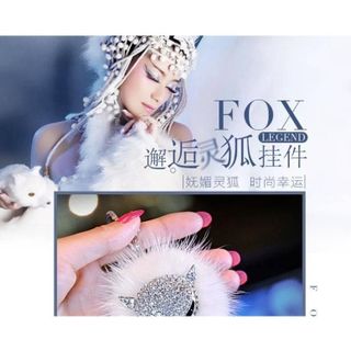 Khánh treo hồ ly đính đá trang trí gương nội thất ô tô - 3 màu Kim Huệ Yêu Xe