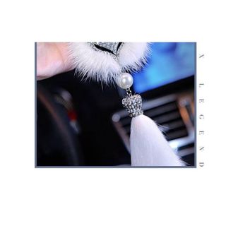 Khánh treo hồ ly đính đá trang trí gương nội thất ô tô - 3 màu Kim Huệ Yêu Xe