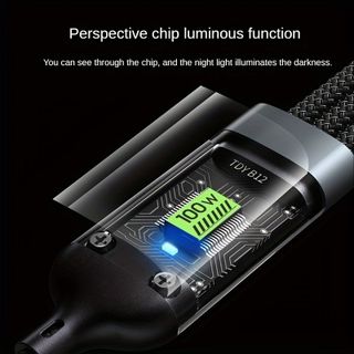 Dây Cáp Sạc Nhanh - Dây Sạc Tự Ngắt 3 Đầu 100W Micro USB Type C 3 trong 1 Dài 1m2 - Dây Sạc nhanh Kim Huệ Yêu Xe