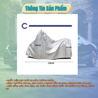Bạt phủ xe máy loại dày áo trùm phủ bọc che nắng mưa xe máy vải tráng nhôm cao cấp