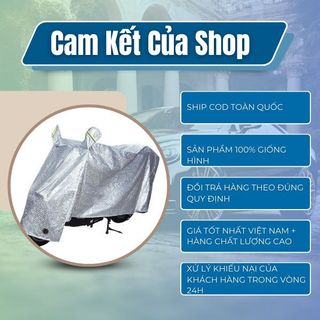 Bạt phủ xe máy loại dày áo trùm phủ bọc che nắng mưa xe máy vải tráng nhôm cao cấp