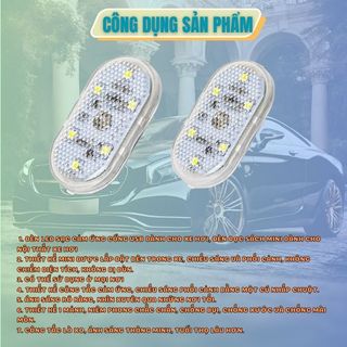 Đèn led cảm ứng không dây gắn trần xe ô tô sạc cổng USB tiện dụng - đèn led gầm mini ô tô Kim Huệ - Yêu Xe