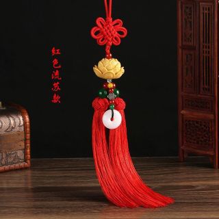 Khánh treo bông sen - gắn đồng điếu giúp mang lại không gian an lành, ấm áp cho xe ô tô hoặc nơi ở -kim hue yeu xe