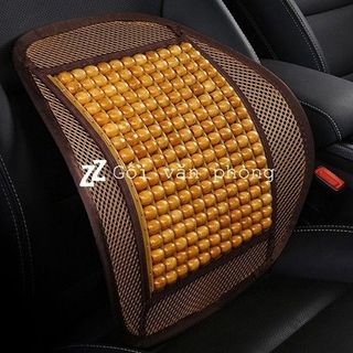 Tựa lưng lưới đan hạt gỗ cho ghế ô tô và văn phòng có tác dụng massage lưng chống ê mỏi kéo dài - làm việc thoải mái